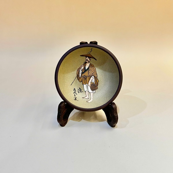 Bộ chén tử sa cao cấp Ngư Tiều Canh Đọc đất cũ cực đẹp 100ml CTS04 - Ảnh 3