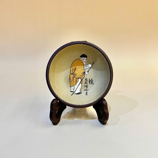 Bộ chén tử sa cao cấp Ngư Tiều Canh Đọc đất cũ cực đẹp 100ml CTS04 - Ảnh 4