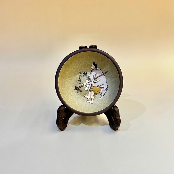 Bộ chén tử sa cao cấp Ngư Tiều Canh Đọc đất cũ cực đẹp 100ml CTS04 - Ảnh 5