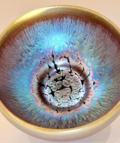 Chén thiên mục giọt dầu nghệ nhân Kiêm Quốc Bình 9x6cm 150ml làm ly trà chủ uống trà mềm nước.