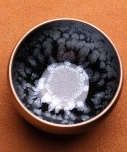 Chén thiên mục hoa mẫu đơn cao cấp nghệ nhân Lý Tuyết Du 8,3x4,3cm 120ml làm ly trà chủ mềm nước.