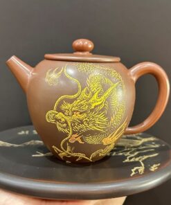 Ấm trà tử sa nê hưng biến lò da ấm họa Rồng 3D Phong Sinh Thủy Khởi 250ml AKC159.