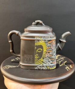 Ấm tử sa nê hưng hỏa biến cao cấp trúc đoạn mặt phật thiện ác 280ml thủ công đẹp