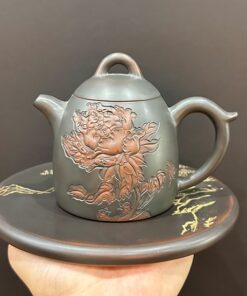 ấm trà tử sa cao cấp hỏa biến khắc hoa mẫu đơn tần quyền 280ml AKC172.