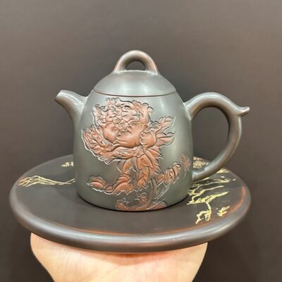 ấm trà tử sa cao cấp hỏa biến khắc hoa mẫu đơn tần quyền 280ml AKC172.