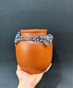 Bình đựng trà bằng tử sa chu nê nắp đậy lót vải kín đẹp cao 16,7cm HT38