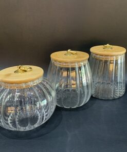 Hộp đựng trà thủy tinh nắp tre cao cấp bảo quản tốt 600-750ml bền đẹp 3 dáng