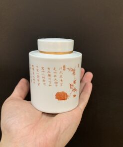 Lọ trà sứ cảnh đức nắp xoáy kín cỡ nhỏ bền đẹp 200ml HT35