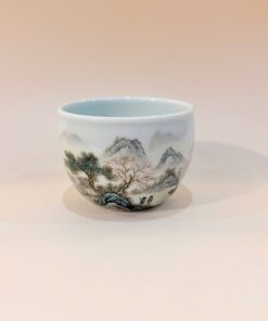 Chén sứ Cảnh Đức men Ngũ Thái "Sơn Thủy"  CS49
