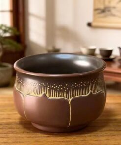 Chén Nê Hưng Khắc Đài Sen Nâu 50ml CNH43