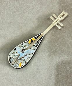 Lư đốt trầm hương hình cây đàn họa tiết chim hạc đẹp