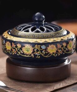 Lư điện xông trầm hương dạng bột và miếng cao cấp bằng sứ LS01