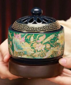 Lư điện xông trầm hương dạng miếng và bột hoa sen đẹp LS02