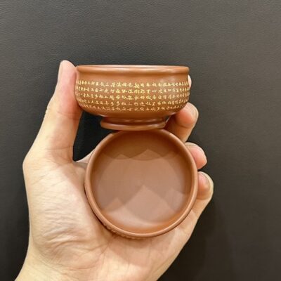 Chén trà tử sa nê hưng cao cấp hỏa biến đỏ bát nhã kinh đẹp uống trà ngon.