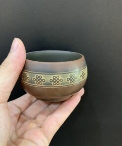 Chén tử sa nê hưng làm ly trà chủ khắc thủ công đẹp cỡ to 110ml uống trà ngon