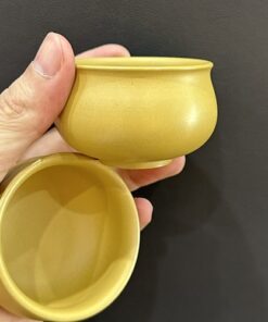 Chén tử sa nê hưng thủ công trơn vàng làm ly trà đẹp 50ml uống trà ngon.