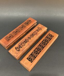 Hộp gỗ đốt trầm nhang que bằng gỗ hương thủ công đẹp 15cm dùng với loại ngắn