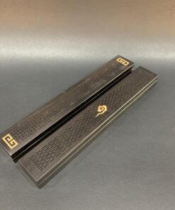 Hộp gỗ xông trầm nhang không tăm bằng gỗ gụ thủ công 23cm trang trí bàn trà đạo đẹp