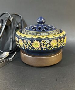 Lư điện xông trầm hương dạng bột và miếng cao cấp bằng sứ có hẹn giờ và chỉnh nhiệt độ.