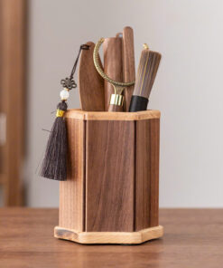 Bộ pha trà gỗ óc chó dáng lục giác nhiều công năng tốt bền đẹp KH19.