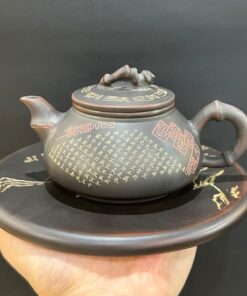 Ấm trà tử sa nê hưng hỏa biến bát nhã kinh song tuyến trúc 200ml pha trà đạo cực ngon.