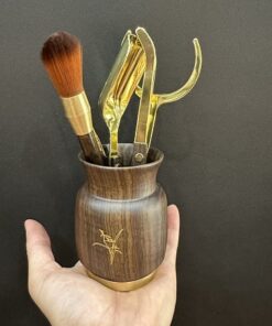 Bộ dụng cụ trà đạo cao cấp gỗ gụ kẹp đồng công năng tốt đẹp pha trà đạo ngon