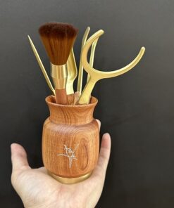 Bộ pha trà đạo cao cấp gỗ hương hoa lan mix đồng thủ công đẹp pha trà ngon