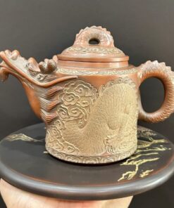 Ấm tử sa nê hưng cao cấp hỏa biến rồng thủ công 350ml cực đẹp pha trà đạo ngon.