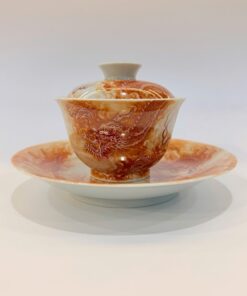 Chén khải sứ cảnh đức phấn thái cao cấp vẽ tay rồng đẹp làm tiềm pha trà AS73