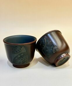Ly trà tử sa nê hưng cao cấp khắc trống đồng thủ công 60ml CNH51