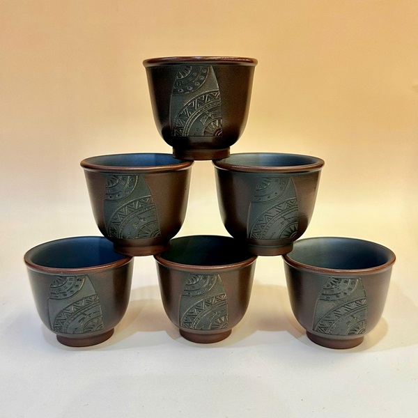 Ly trà tử sa nê hưng cao cấp khắc trống đồng thủ công 60ml CNH51 - Ảnh 2