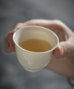 Chén sứ bạch định cao cao cấp làm ly uống trà màu trắng ngà đẹp 40ml CS05.