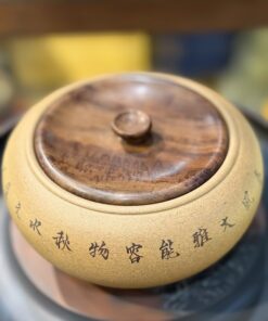 Hũ đựng trà tử sa nguyên khoáng đất cũ nắp gỗ kín cỡ lớn HT73