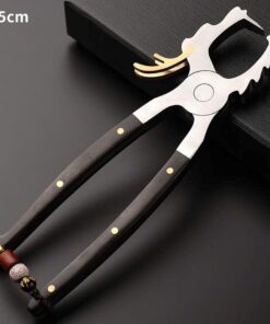 Kìm bấm tách trà bánh và trầm hương dạng miếng hình đầu rồng cán gỗ đẹp.