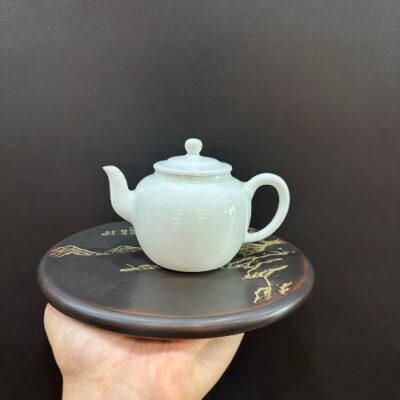 Ấm pha trà sứ cảnh đức men lam cao cấp cỡ nhỏ 180ml đẹp AS47