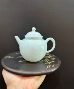 Ấm trà sứ cảnh đức men lam cỡ nhỏ pha trà nhỏ 200ml đẹp
