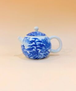 Ấm sứ cảnh đức họa sơn thủy vẽ tay thủ công tây thi nhỏ đẹp AS43