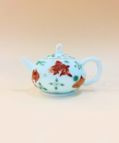 Ấm trà sứ cảnh đức cao cấp vẽ tay cá vàng đẹp pha trà ngon 250ml AS44