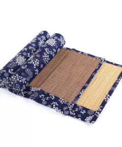 Chiếu trà tre nâu nẹp vải cao cấp đẹp dùng được hai mặt 150x30cm DC49