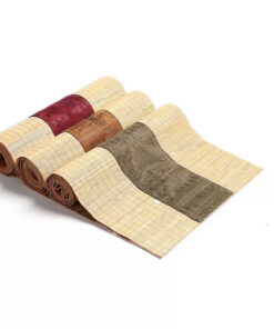 Chiếu trà tre nẹp vải ở giữa trải bàn trà cỡ ngắn 60x30cm DC50
