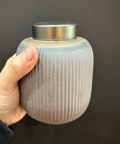 Hũ đựng trà gốm tử sa nắp 2 lớp khít đựng trà lưu hương 500ml sần. 