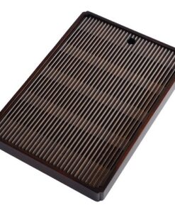 Khay trà tre đựng ấm chén dạng hộp màu gỗ 40x28cm đẹp để được một bộ đầy đủ