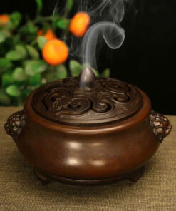 Lư trầm hương bằng đồng đỏ nguyên chất đầu lân cao cấp 1kg LD30