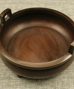 Lư trầm hương bằng đồng nguyên chất dáng đỉnh thấp đẹp12x5cm LD33