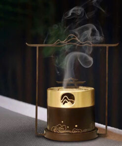 Lư trầm hương bằng đồng nguyên chất dáng mái chùa 663g LD39