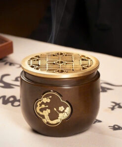 Lư xông trầm hương bằng đồng nguyên chất dáng nhỏ đẹp 415g LD29