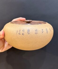 Lọ đựng trà tử sa nguyên khoáng đất cũ nắp gỗ kín cỡ lớn 1,2L
