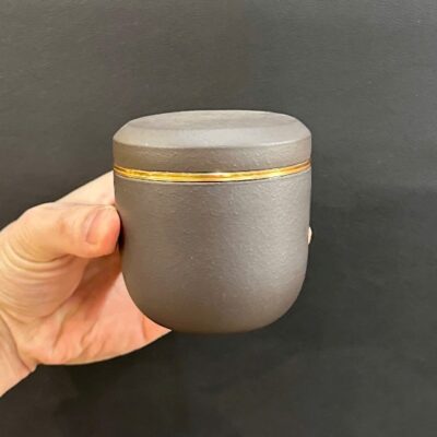 Lọ đựng trà tử sa nguyên khoáng đất cũ màu hắc cỡ nhỏ 180ml HT74.