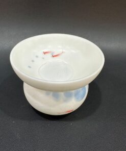 Lọc trà sứ cao cấp màng lọc sứ đục tay thủ công lược trà tốt hoa sen.