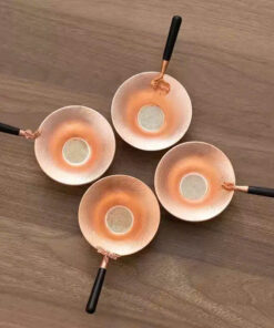 Lọc trà đồng  dùng làm lược trà tốt cán gỗ bền LT28